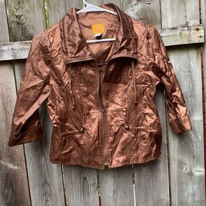 Ruby Rd. Bronze zip up blazer sz. 6 petite